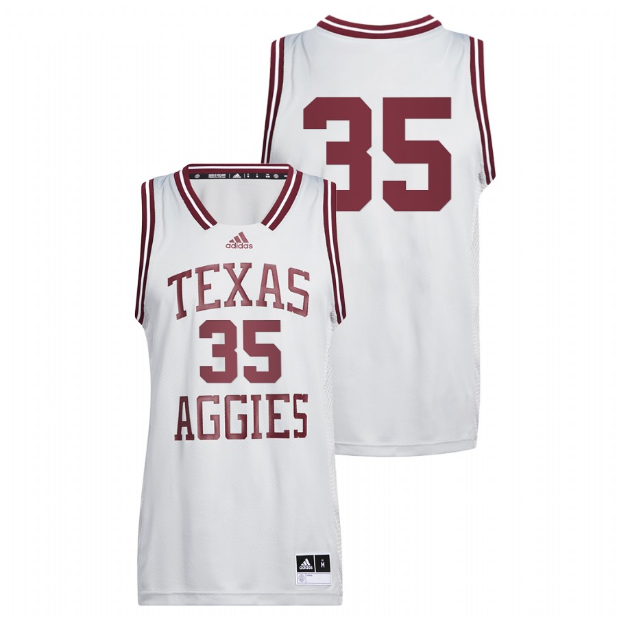 men texas a&m aggies manny obaseki 2022 college basketball reverse retro white jersey
