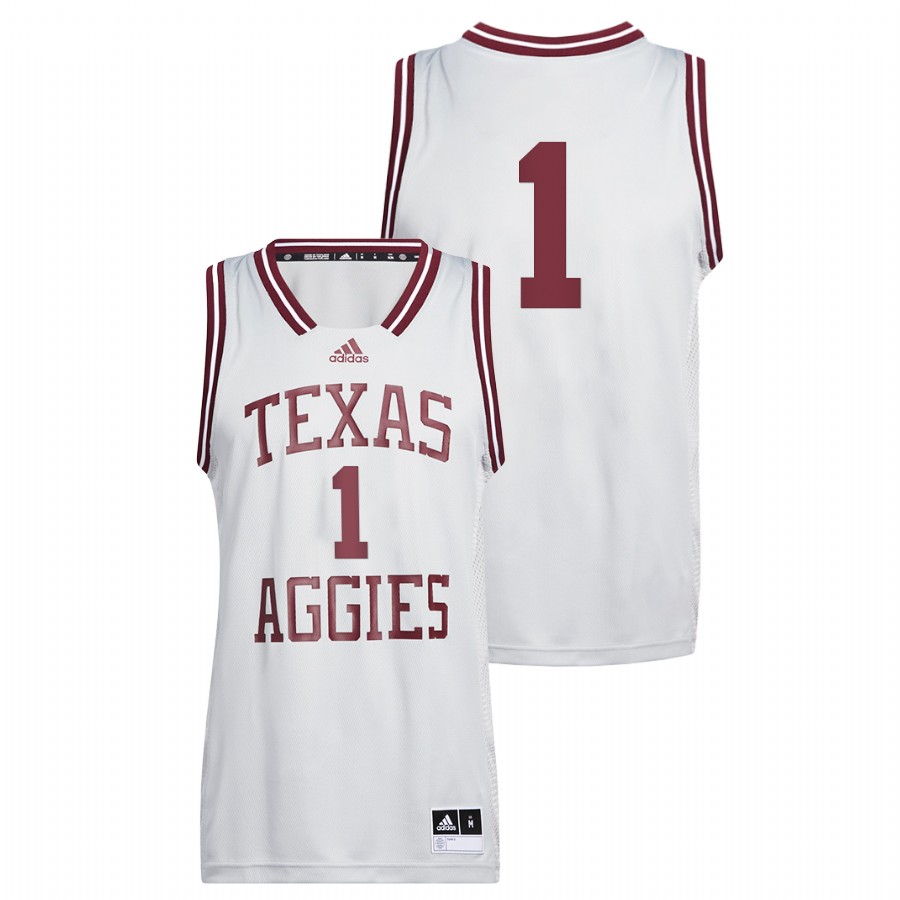 men texas a&m aggies marcus williams 2022 college basketball reverse retro white jersey
