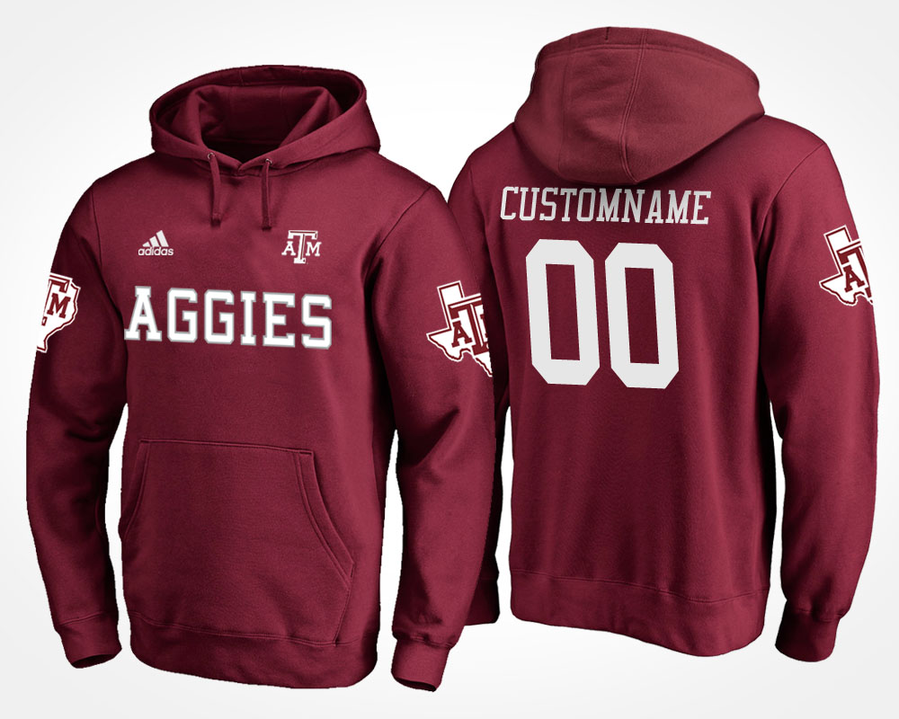 men texas a&m aggies maroon custom name and number hoodie