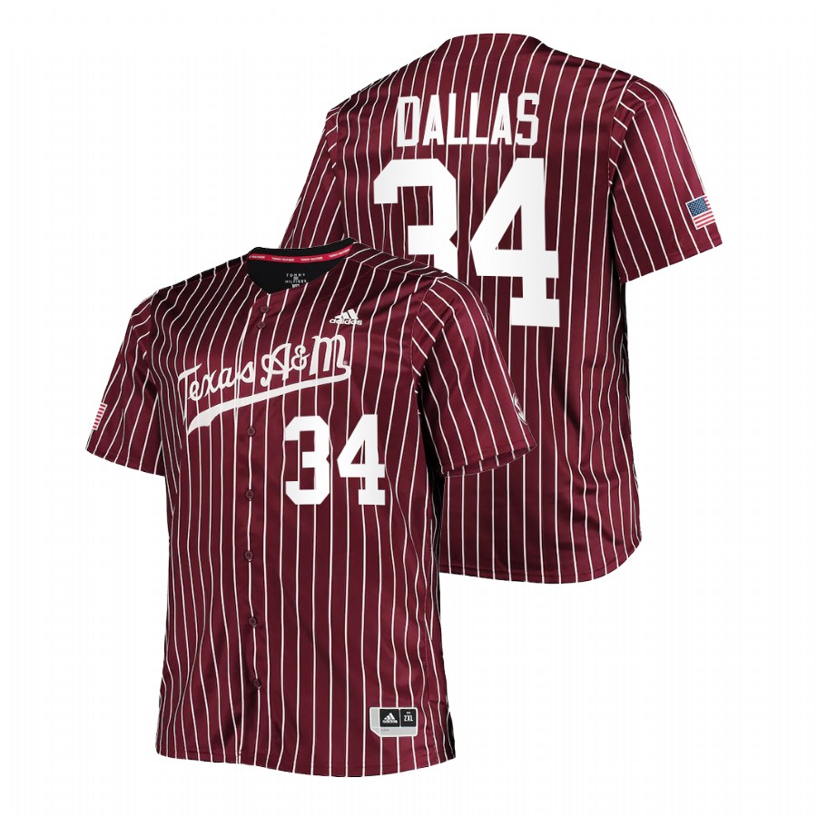 men texas a&m aggies micah dallas maroon college baseball replica jersey