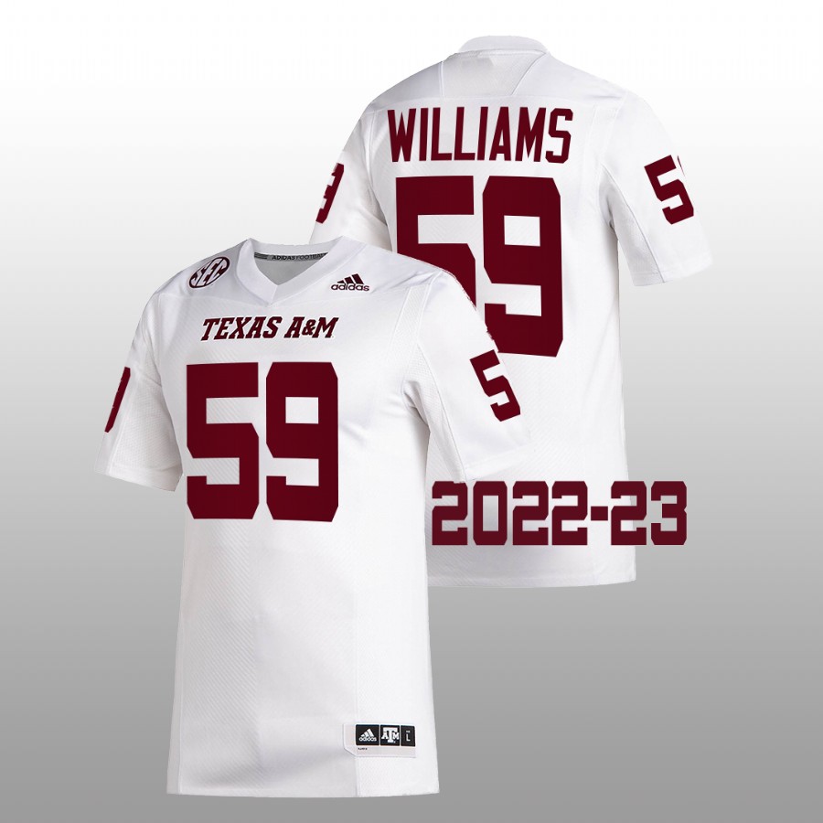 men texas a&m aggies p.j. williams 2022 23 college football white jersey