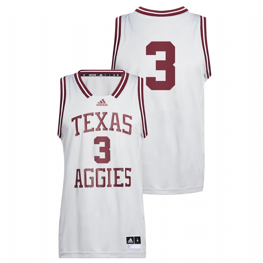 men texas a&m aggies quenton jackson 2022 college basketball reverse retro white jersey