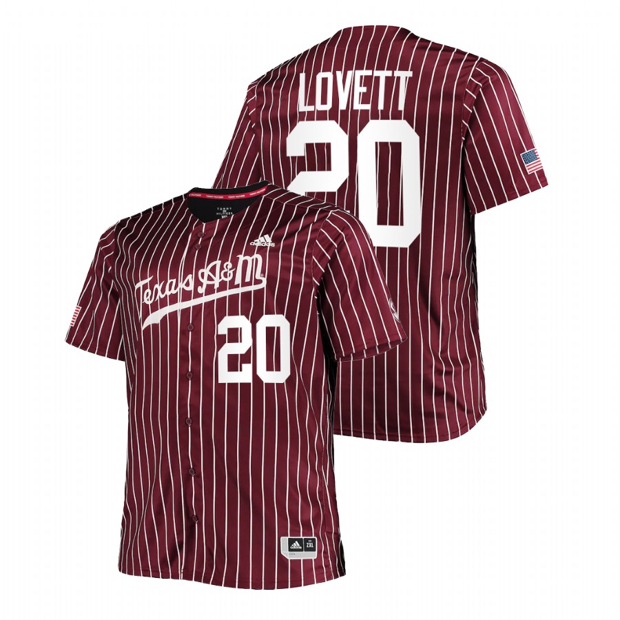 men texas a&m aggies xavier lovett maroon college baseball replica jersey