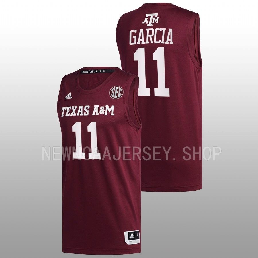 men texas am aggies andersson garcia 2022 23 college basketball maroon jersey