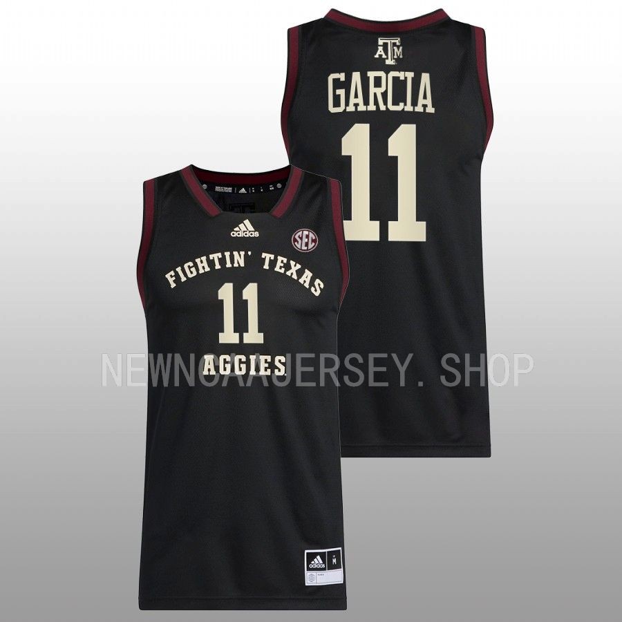 men texas am aggies andersson garcia 2022 23 swingman basketball black jersey