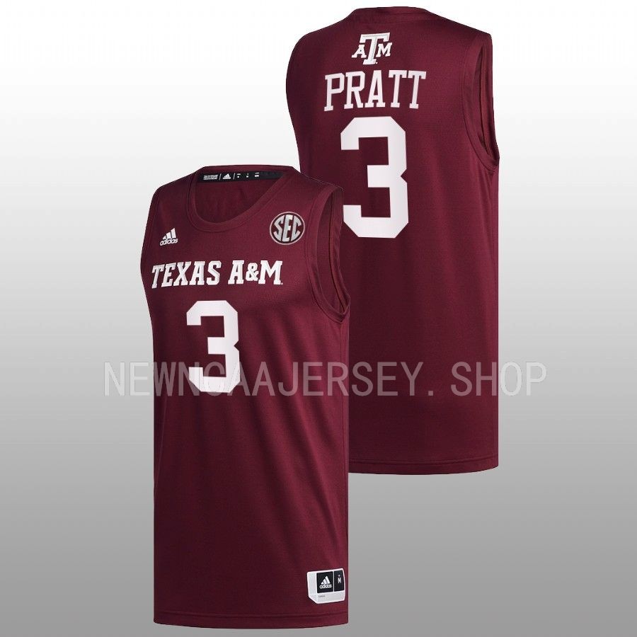 men texas am aggies erik pratt 2022 23 college basketball maroon jersey