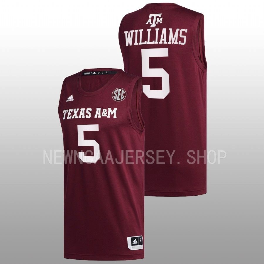 men texas am aggies jordan williams 2022 23 college basketball maroon jersey