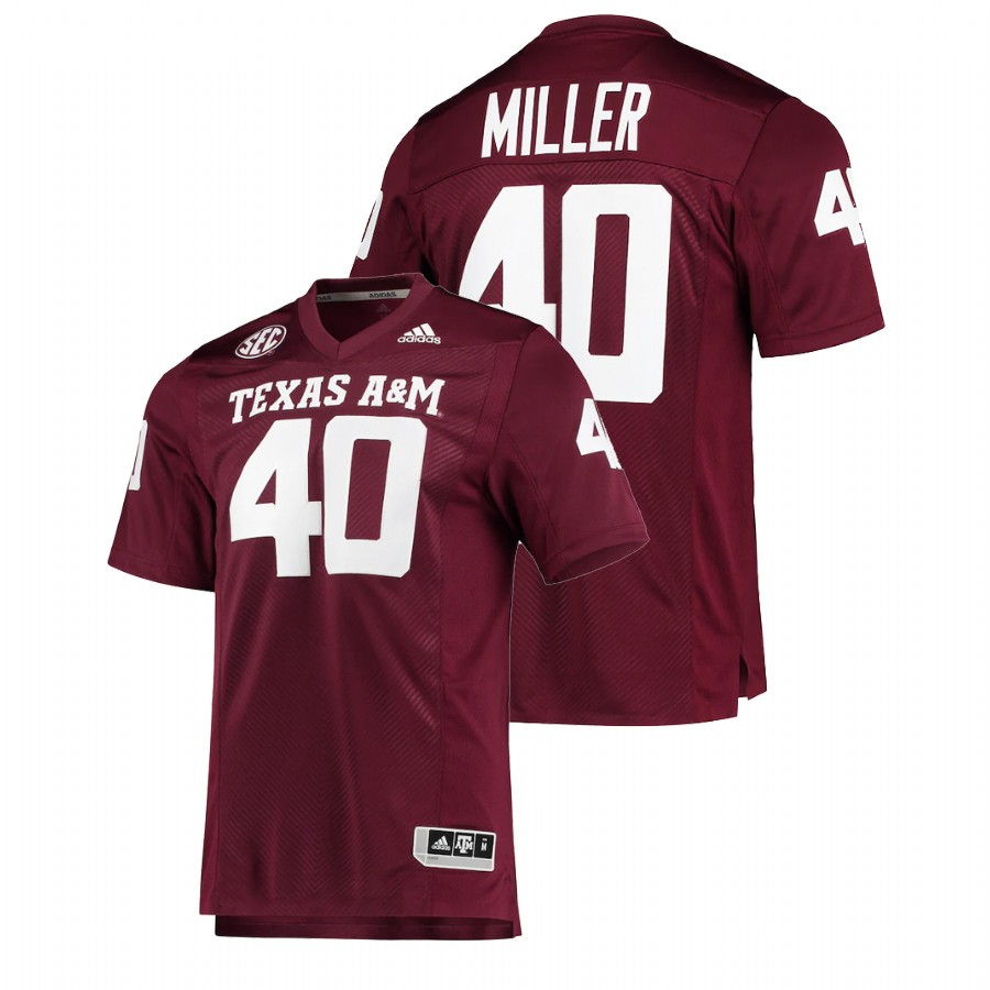men texas am aggies von miller premier replica college football maroon jersey
