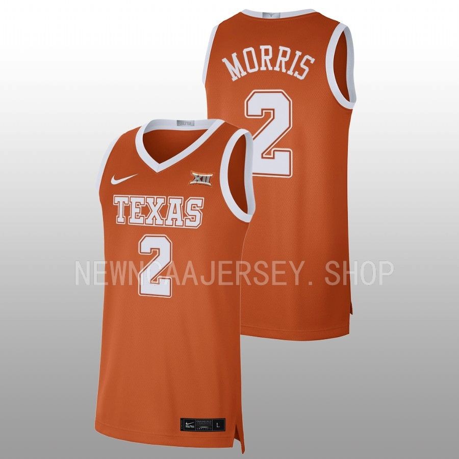 men texas longhorns arterio morris 2022 23 limited basketball orange jersey