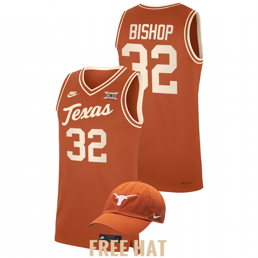 men texas longhorns christian bishop 2021 22 throwback college basketball orange jersey