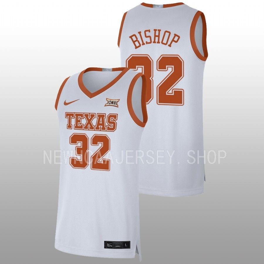 men texas longhorns christian bishop 2022 23 limited basketball white jersey