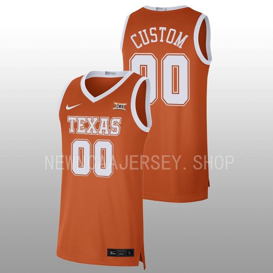 men texas longhorns custom 2022 23 limited basketball orange jersey