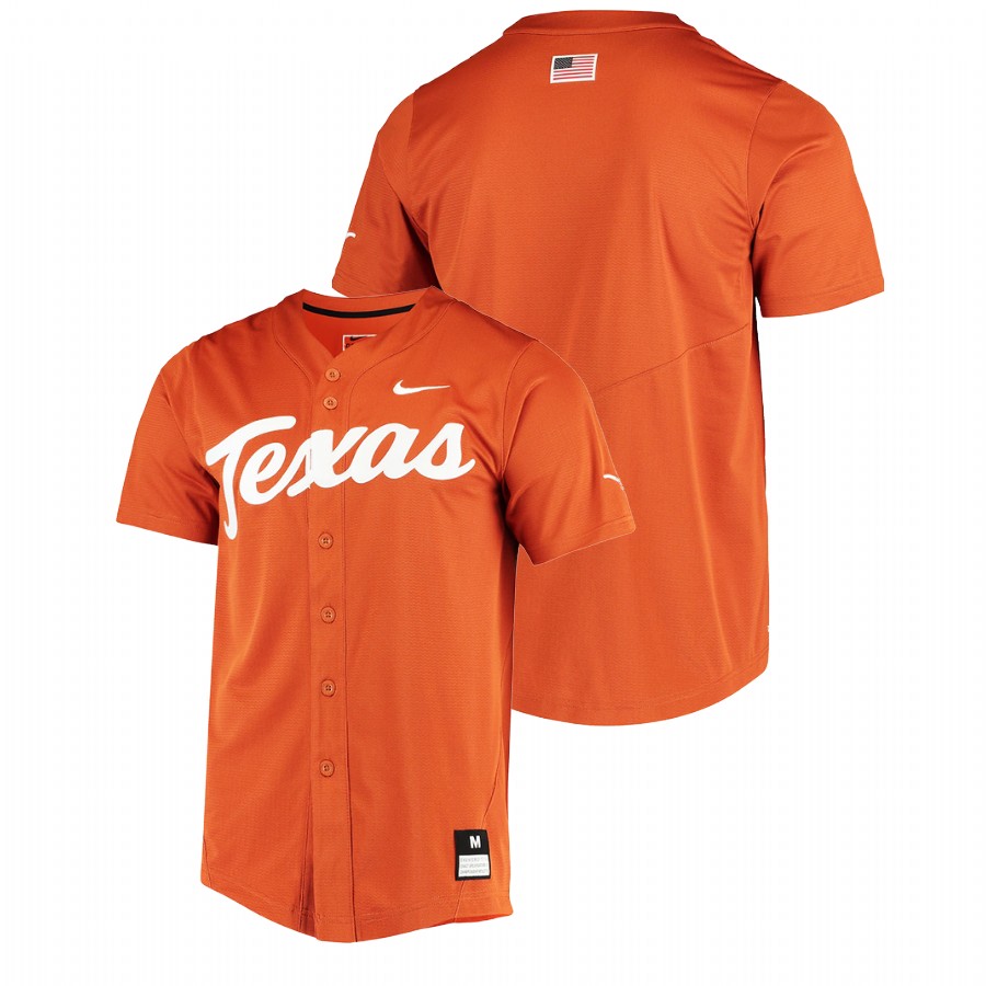 men texas longhorns custom vapor untouchable elite college baseball orange jersey