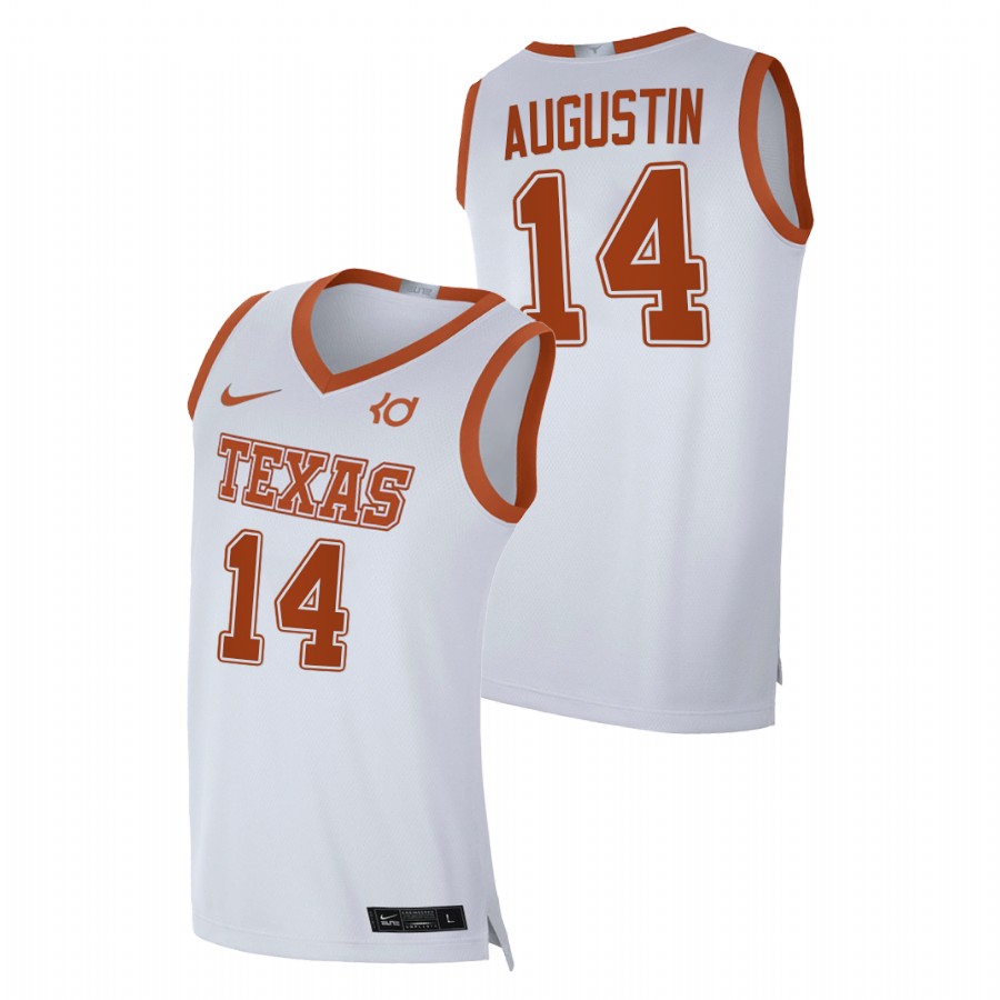 men texas longhorns d.j. augustin player alumni limited white jersey