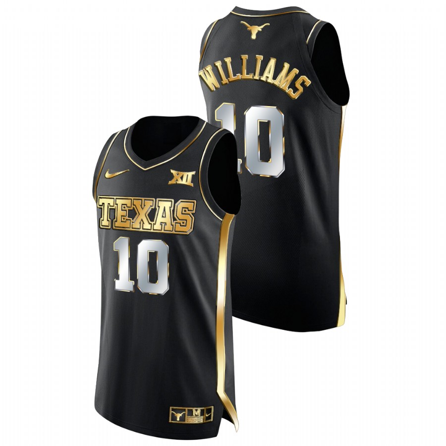 men texas longhorns donovan williams college basketball golden edition black jersey