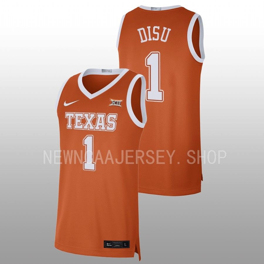 men texas longhorns dylan disu 2022 23 limited basketball orange jersey