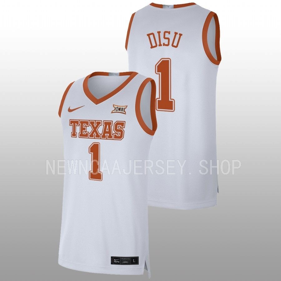 men texas longhorns dylan disu 2022 23 limited basketball white jersey