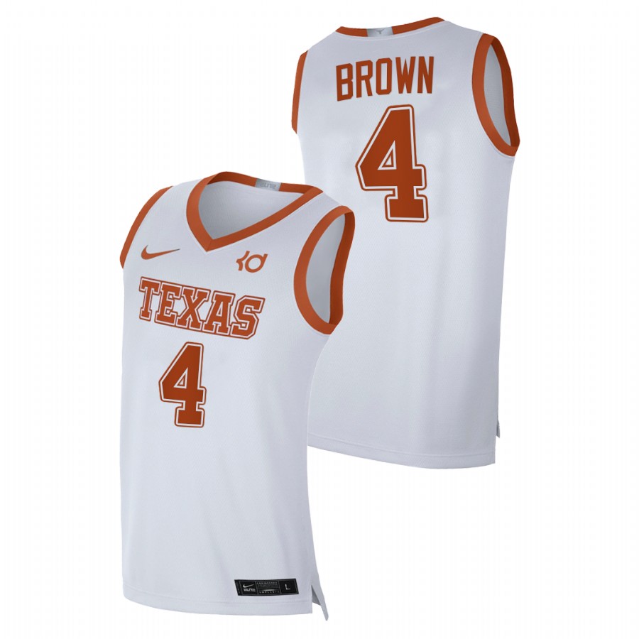men texas longhorns greg brown 2020 21 player alumni limited white jersey