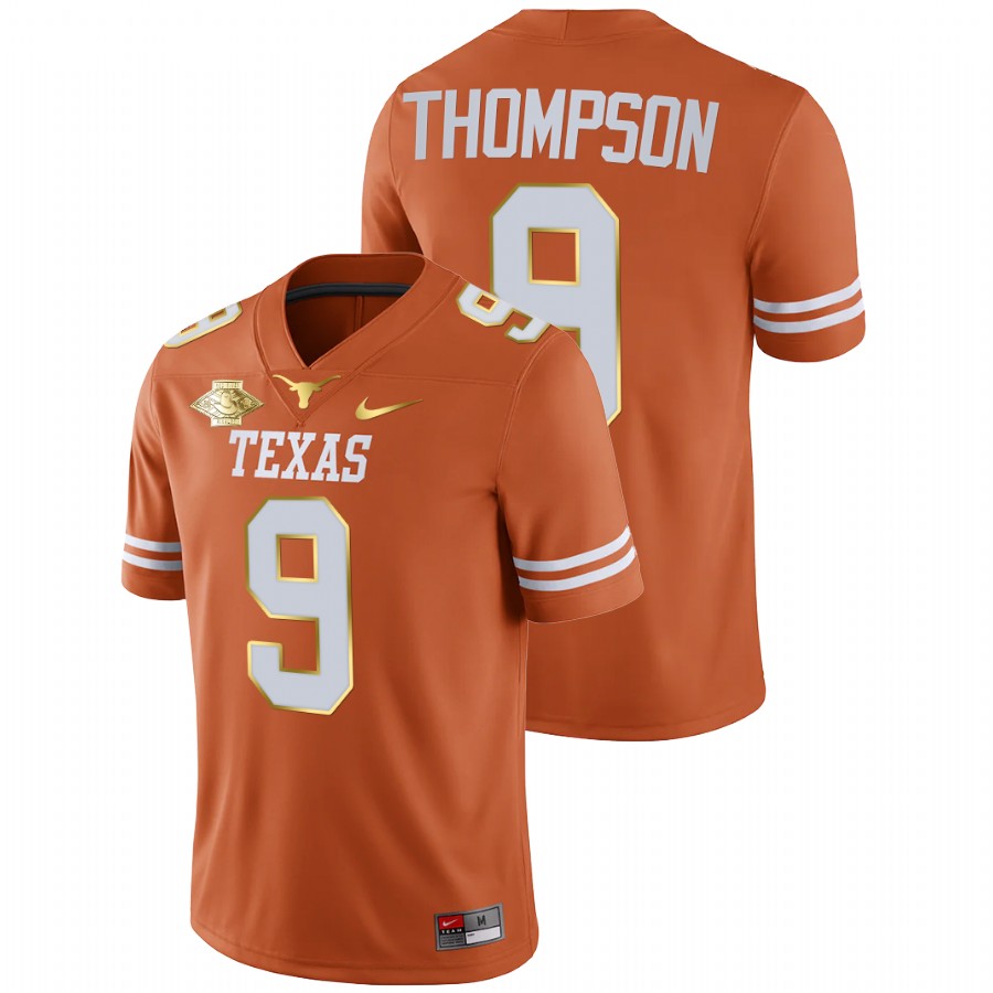 men texas longhorns josh thompson orange 2021 red river showdown golden patch jersey