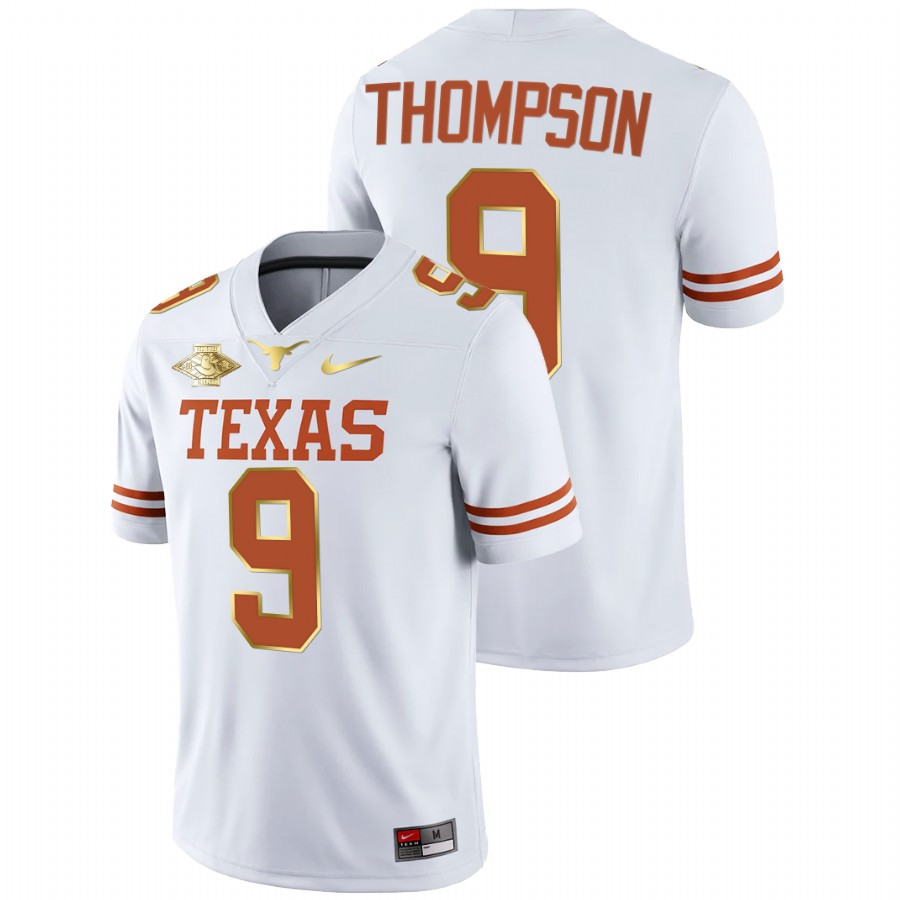 men texas longhorns josh thompson white 2021 red river showdown golden edition jersey