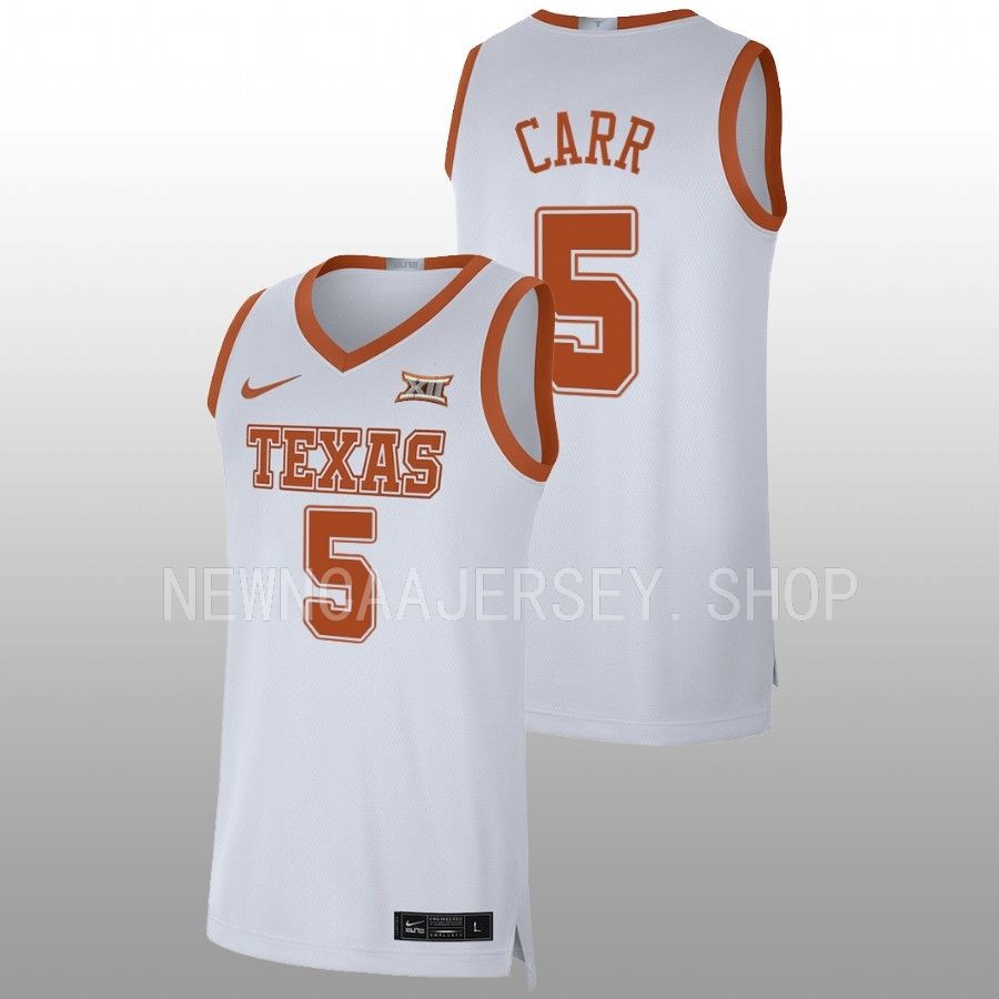 men texas longhorns marcus carr 2022 23 limited basketball white jersey