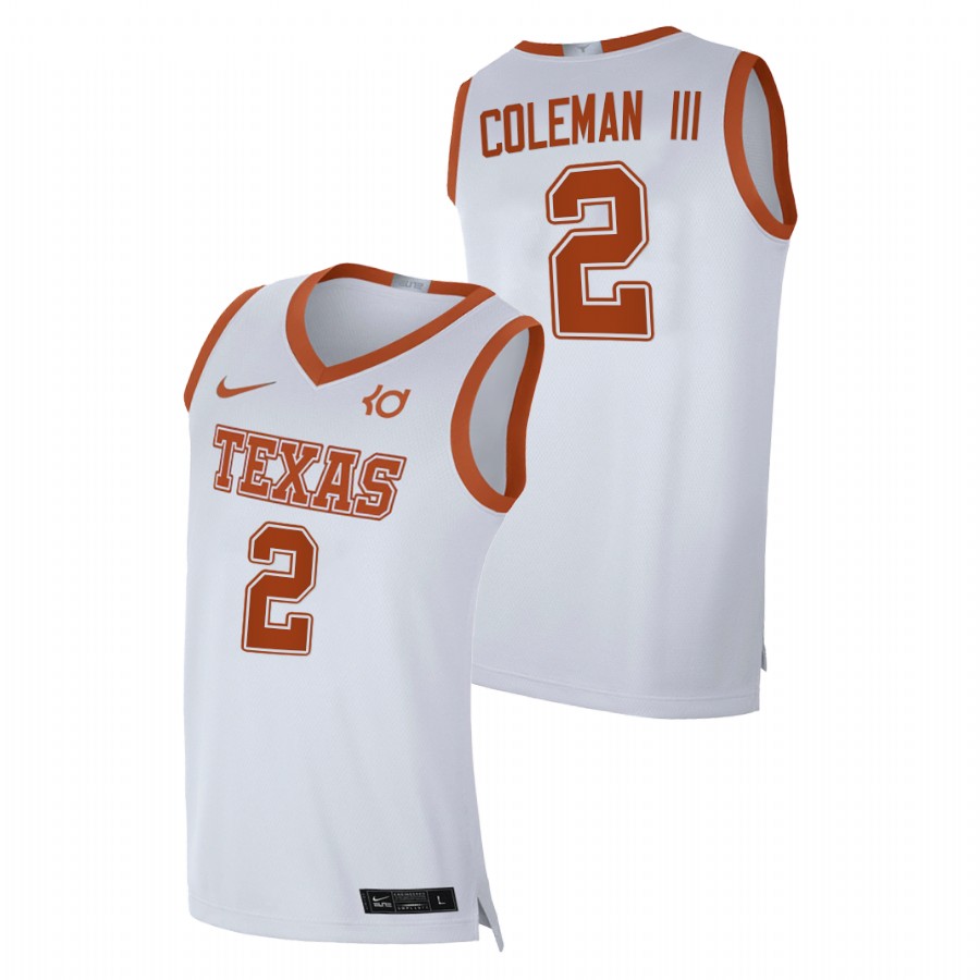 men texas longhorns matt coleman iii 2020 21 player alumni limited white jersey