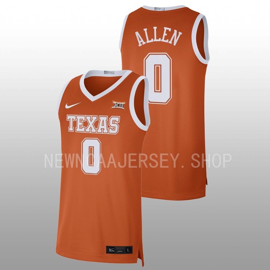 men texas longhorns timmy allen 2022 23 limited basketball orange jersey
