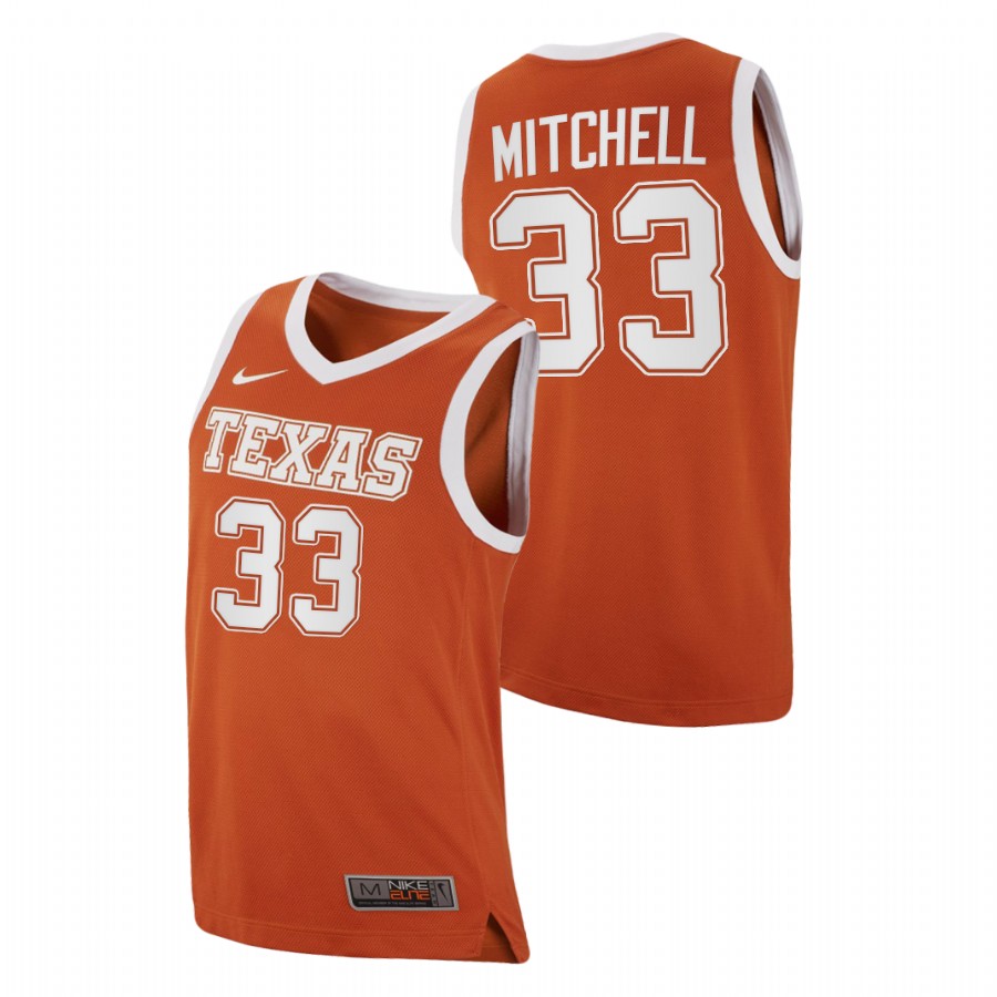 men texas longhorns tre mitchell 2021 top transfers college basketball orange jersey