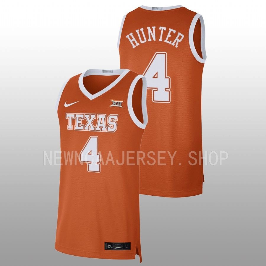 men texas longhorns tyrese hunter 2022 23 limited basketball orange jersey