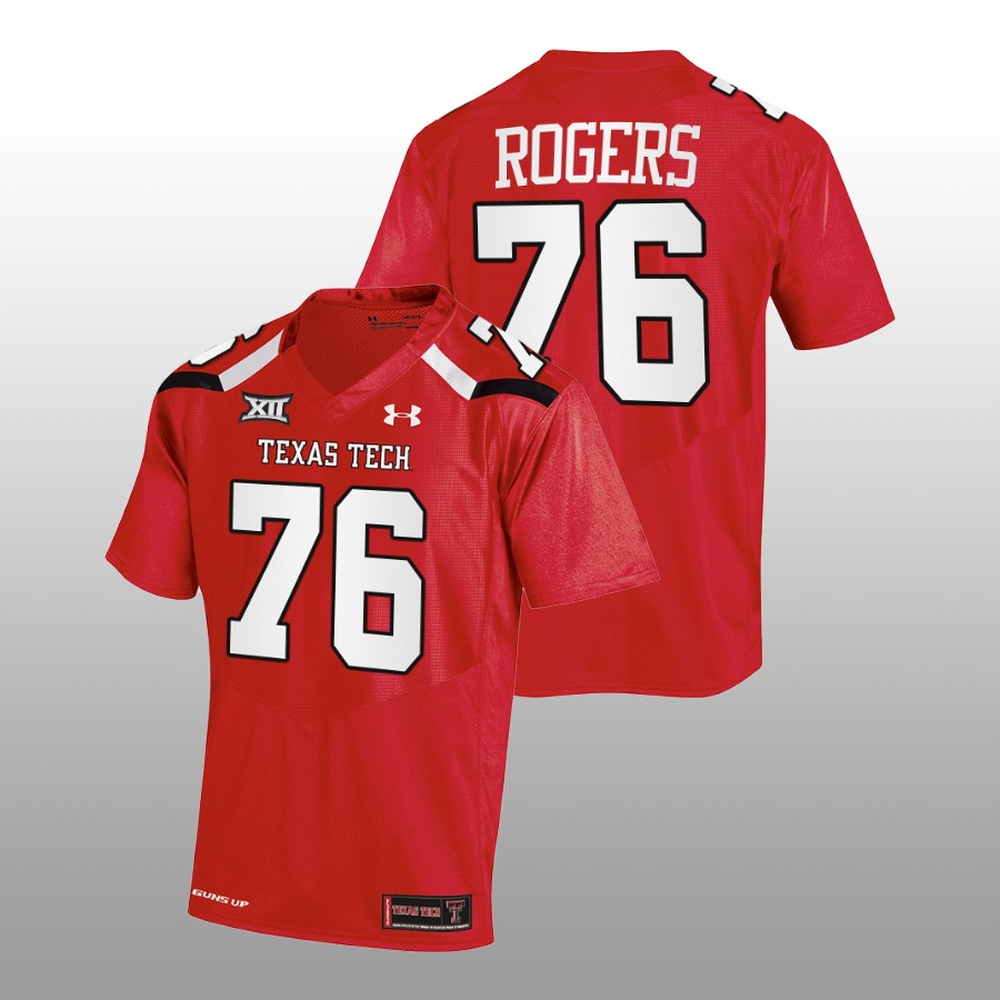 men texas tech red raiders caleb rogers 2022 23 college football red jersey