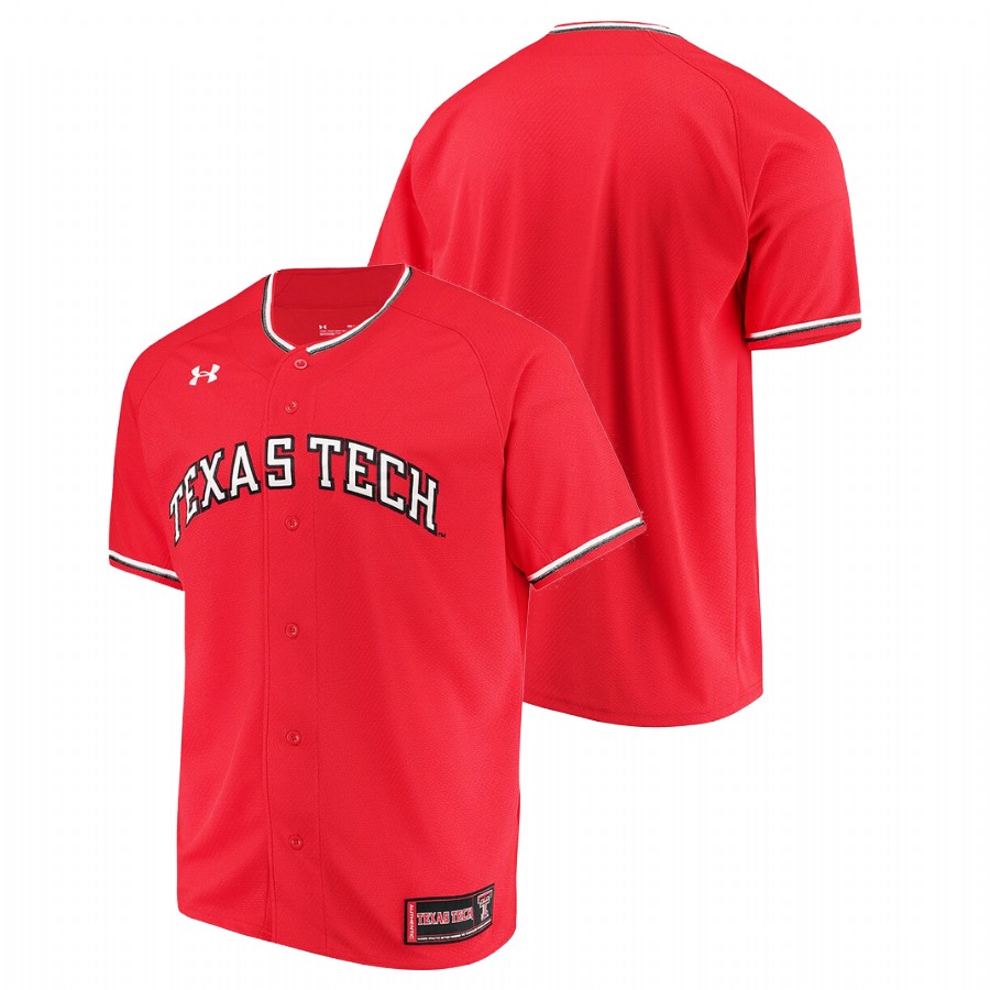 men texas tech red raiders custom replica college baseball red jersey