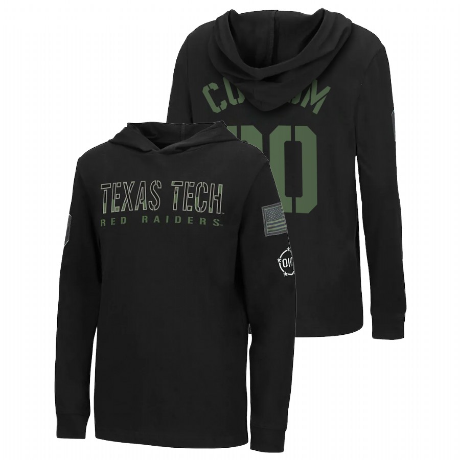 men texas tech red raiders custom tango longsleeve black oht military appreciation hoodie