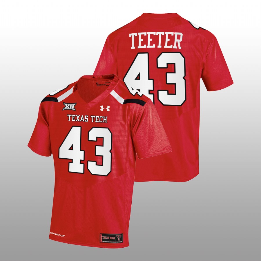 men texas tech red raiders henry teeter 2022 23 college football red jersey