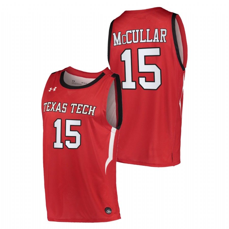 men texas tech red raiders kevin mccullar 2022 replica college basketball red jersey