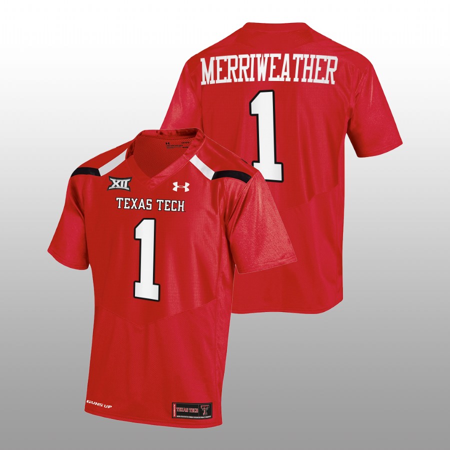men texas tech red raiders krishon merriweather 2022 23 college football red jersey