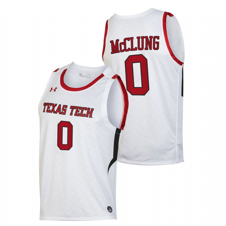 men texas tech red raiders mac mcclung 2020 21 basketball replica white jersey