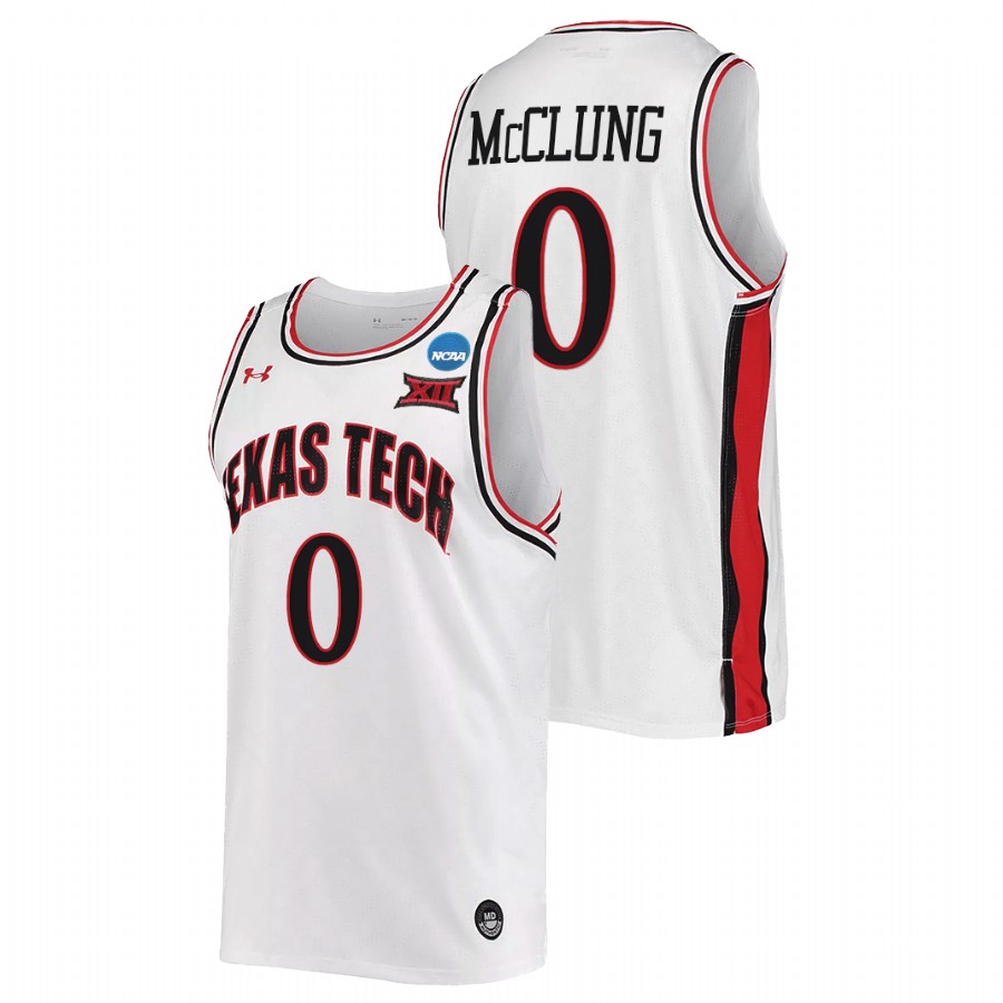 men texas tech red raiders mac mcclung alumni retro basketball white jersey