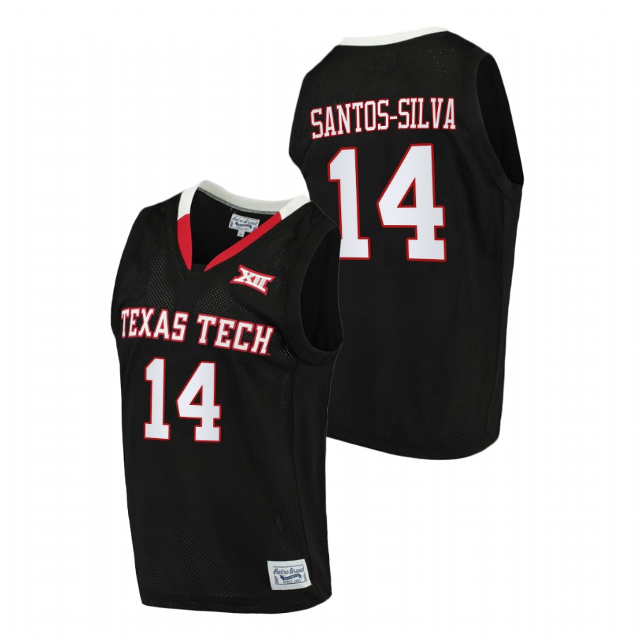 men texas tech red raiders marcus santos silva 2020 21 basketball alumni limited black jersey