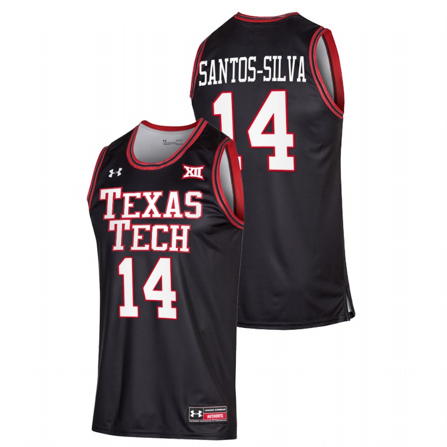 men texas tech red raiders marcus santos silva 2022 college basketball black jersey