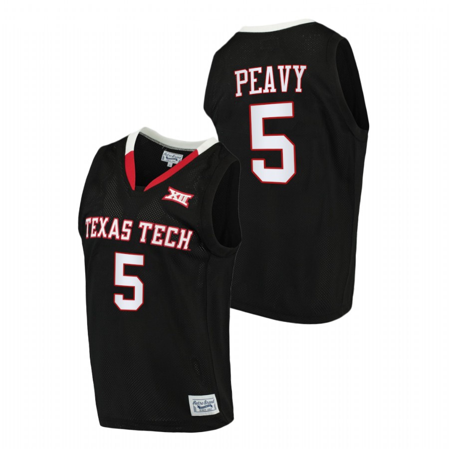 men texas tech red raiders micah peavy 2020 21 basketball alumni limited black jersey