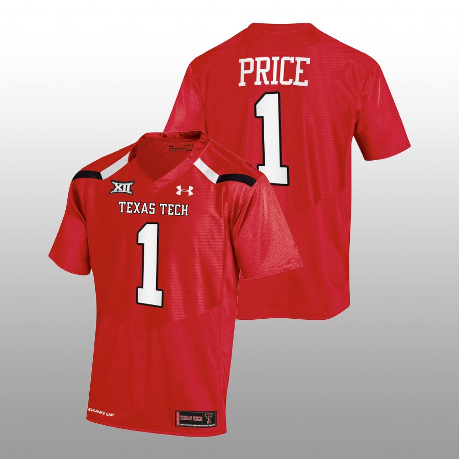 men texas tech red raiders myles price 2022 23 college football red jersey