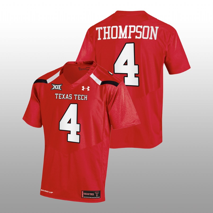 men texas tech red raiders sarodrick thompson 2022 23 college football red jersey