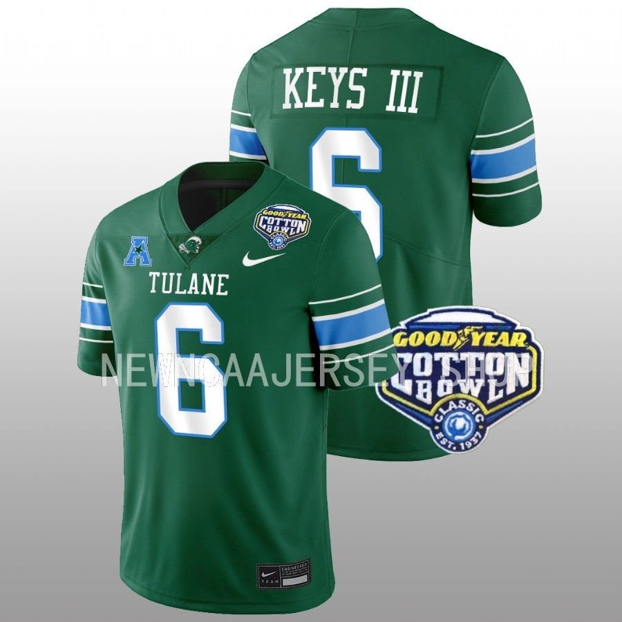 men tulane green wave lawrence keys iii college football playoff 2023 cotton bowl green jersey