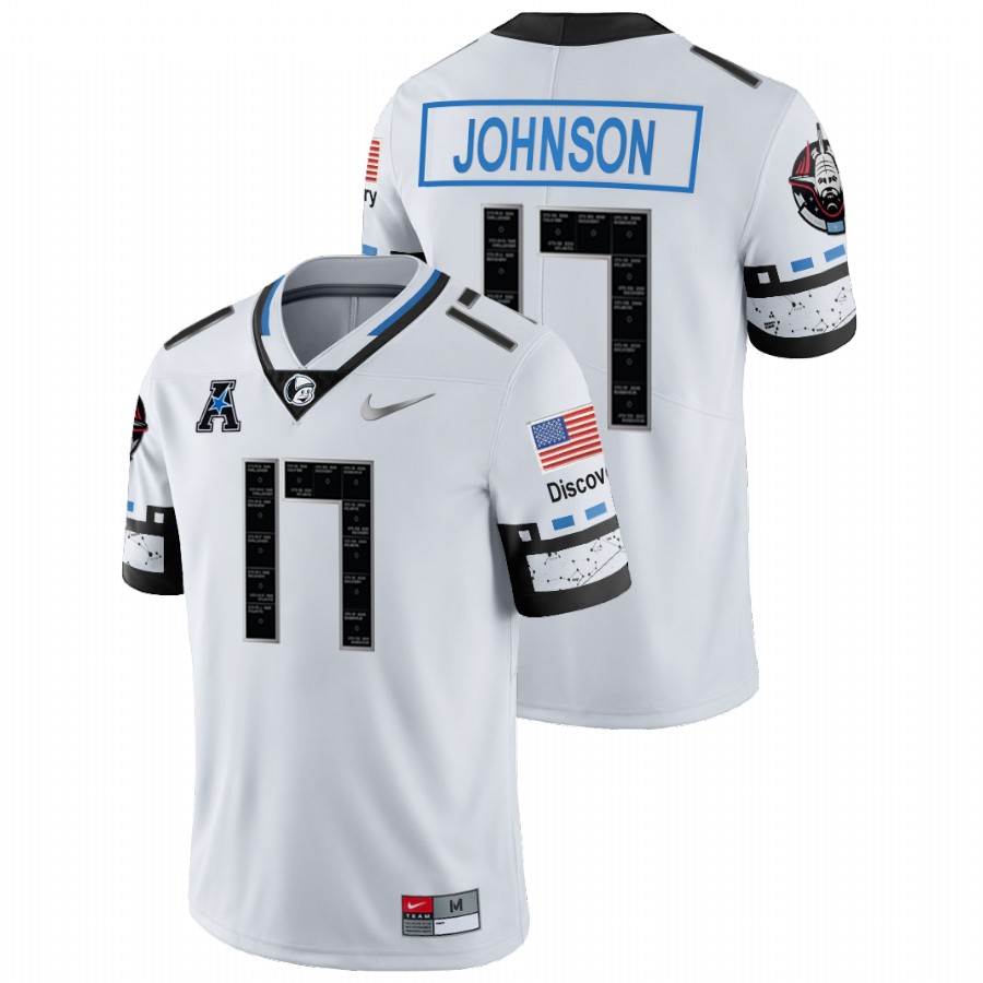 men ucf knights amari johnson 2021 22 college football space game white jersey