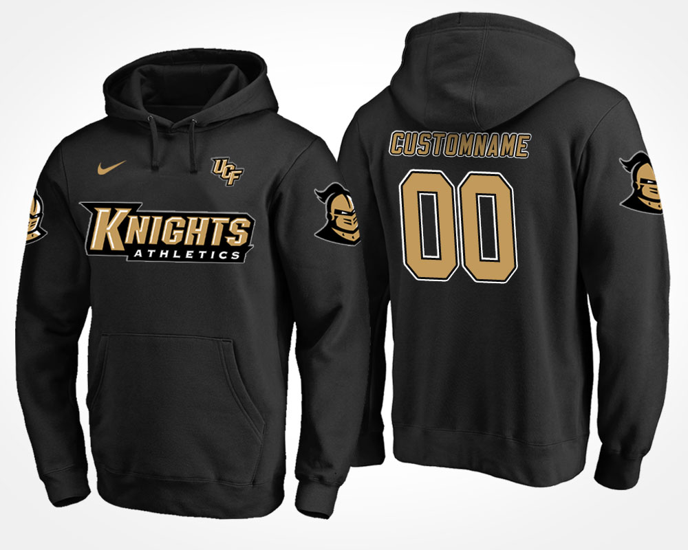 men ucf knights black custom name and number hoodie
