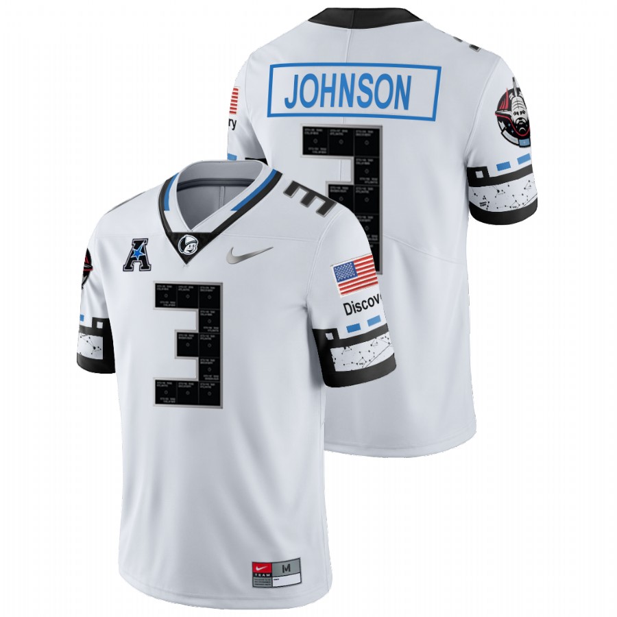 men ucf knights brandon johnson 2021 22 college football space game white jersey