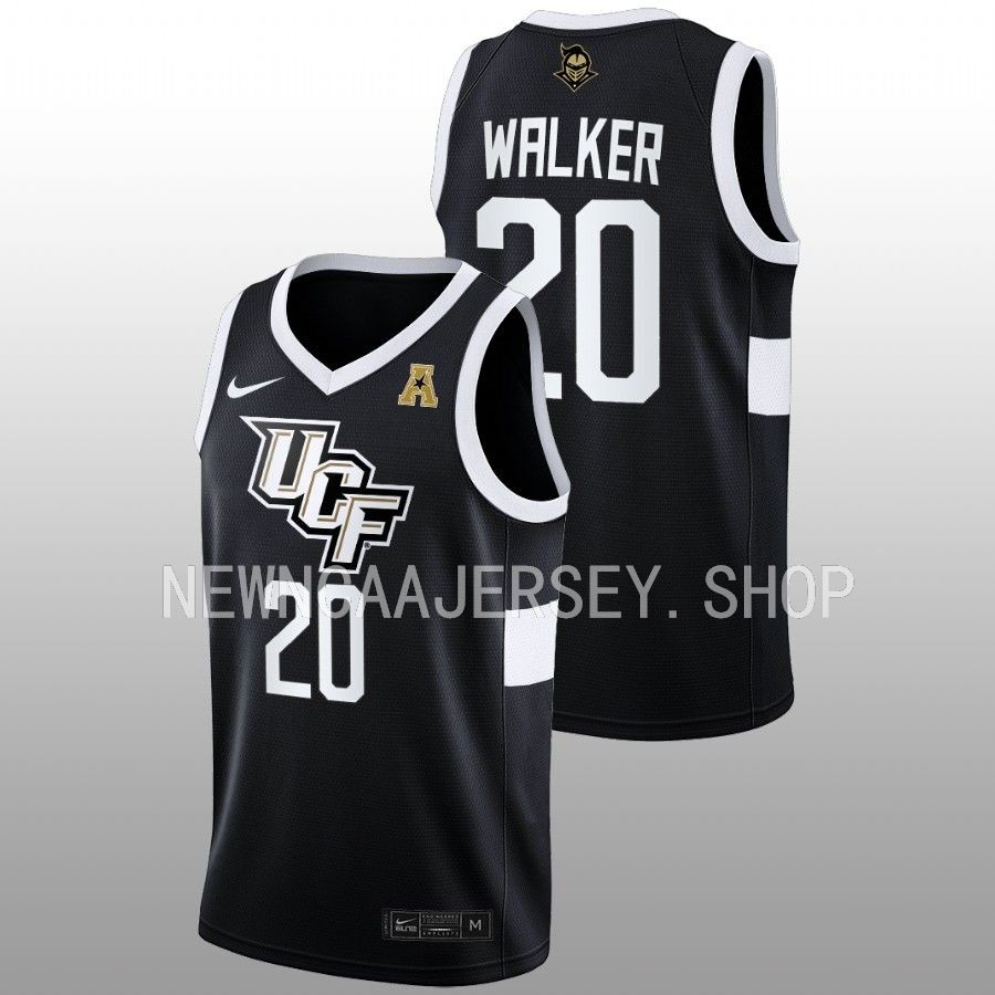 men ucf knights c.j. walker 2022 23 away college basketball black jersey 0a