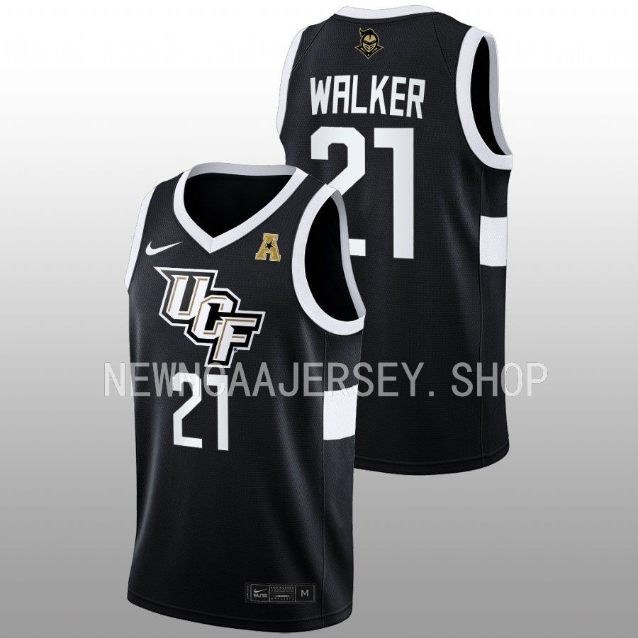 men ucf knights c.j. walker 2022 23 away college basketball black jersey