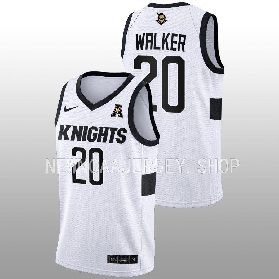 men ucf knights c.j. walker 2022 23 home college basketball white jersey 0a