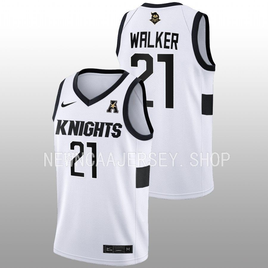 men ucf knights c.j. walker 2022 23 home college basketball white jersey